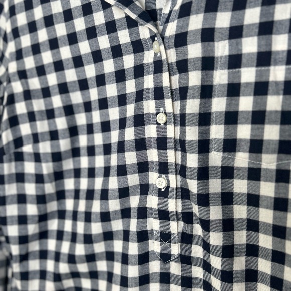 Tommy Hilfiger Navy Blue White Gingham Plaid Button Down Shirt Preppy Cozy Sz SP - Picture 4 of 11